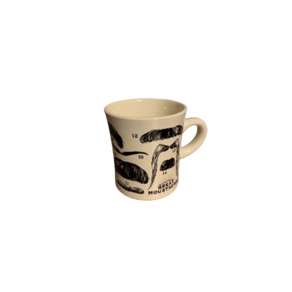 Unemployed Philosophers Guild “Great Moustaches” Cream and Black Ceramic Mug
